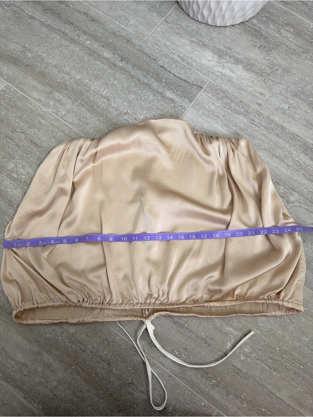 The Sei 100% Silk Champagne Cowl Neck Blouson Top Womens Size 4 - Picture 9 of 10
